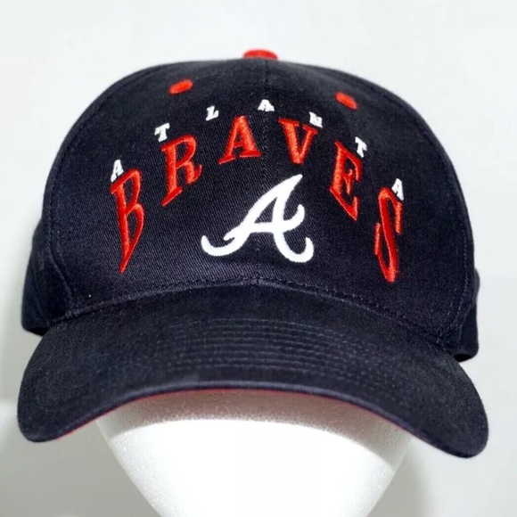VTG Atlanta Braves Hat Retro 90s Twins Enterprise 100% Cotton Hook and Loop